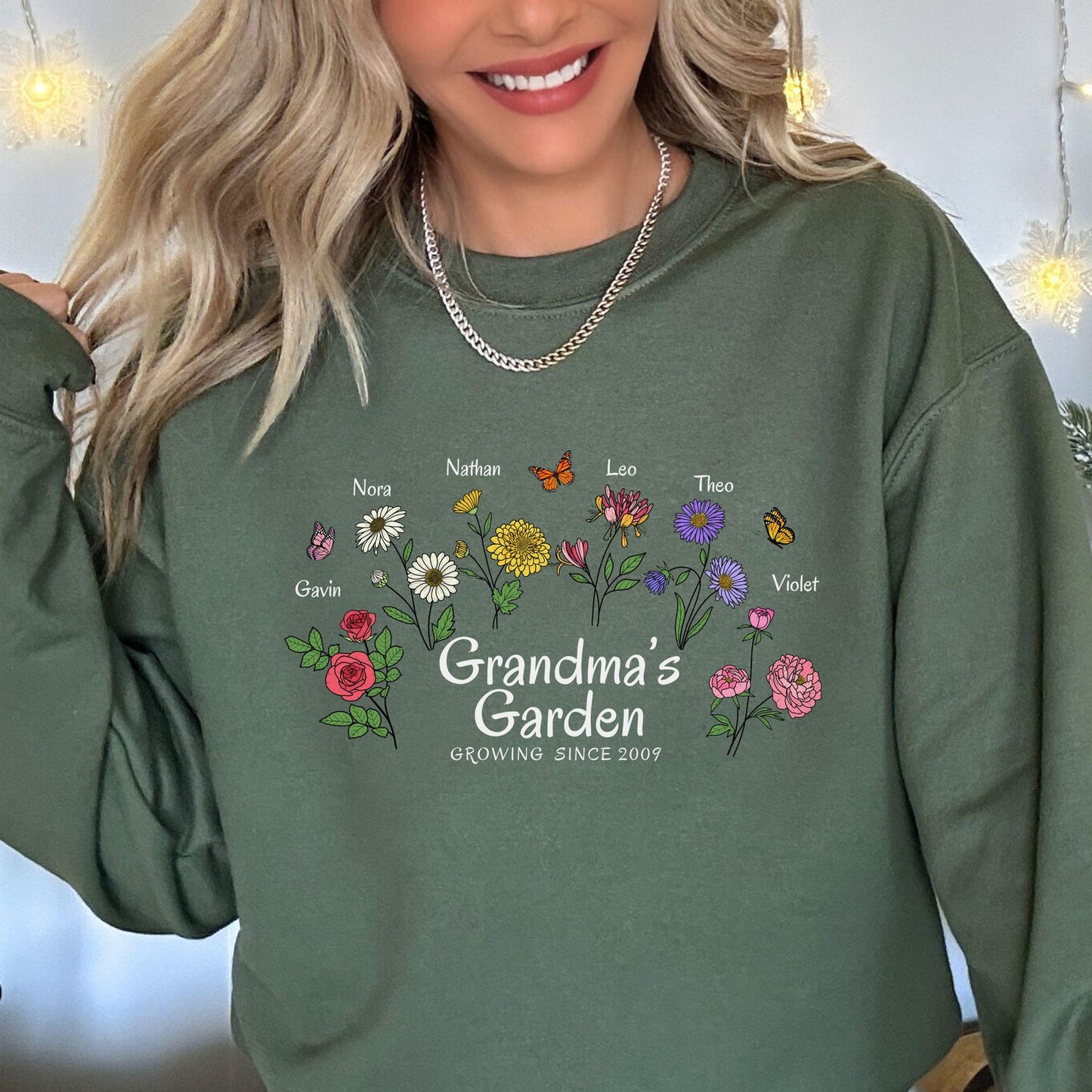 Mother's Day Birth Flower Sweatshirt – Personalized with Children's Names