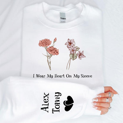Floral Name Sweatshirt – Customizable with Birth Month Flowers & Names