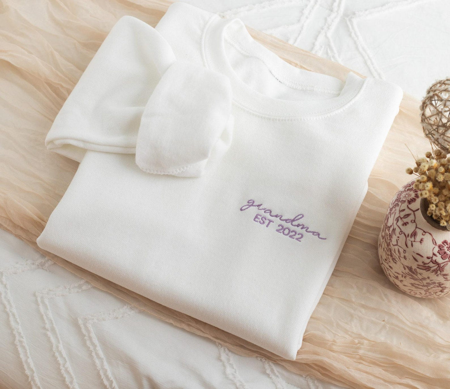 Embroidered Custom Dad Sweatshirt, Custom Mom Sweatshirt, Custom Mom and Dad Sweatshirt,Matching Mom and Dad Sweatshirts