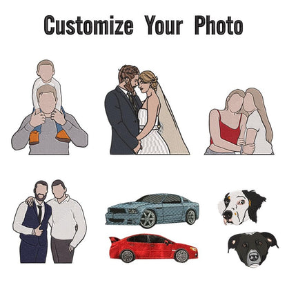 Personalized Matching Hoodies with Embroidered Portraits, Custom Couple Photo Sweatshirt