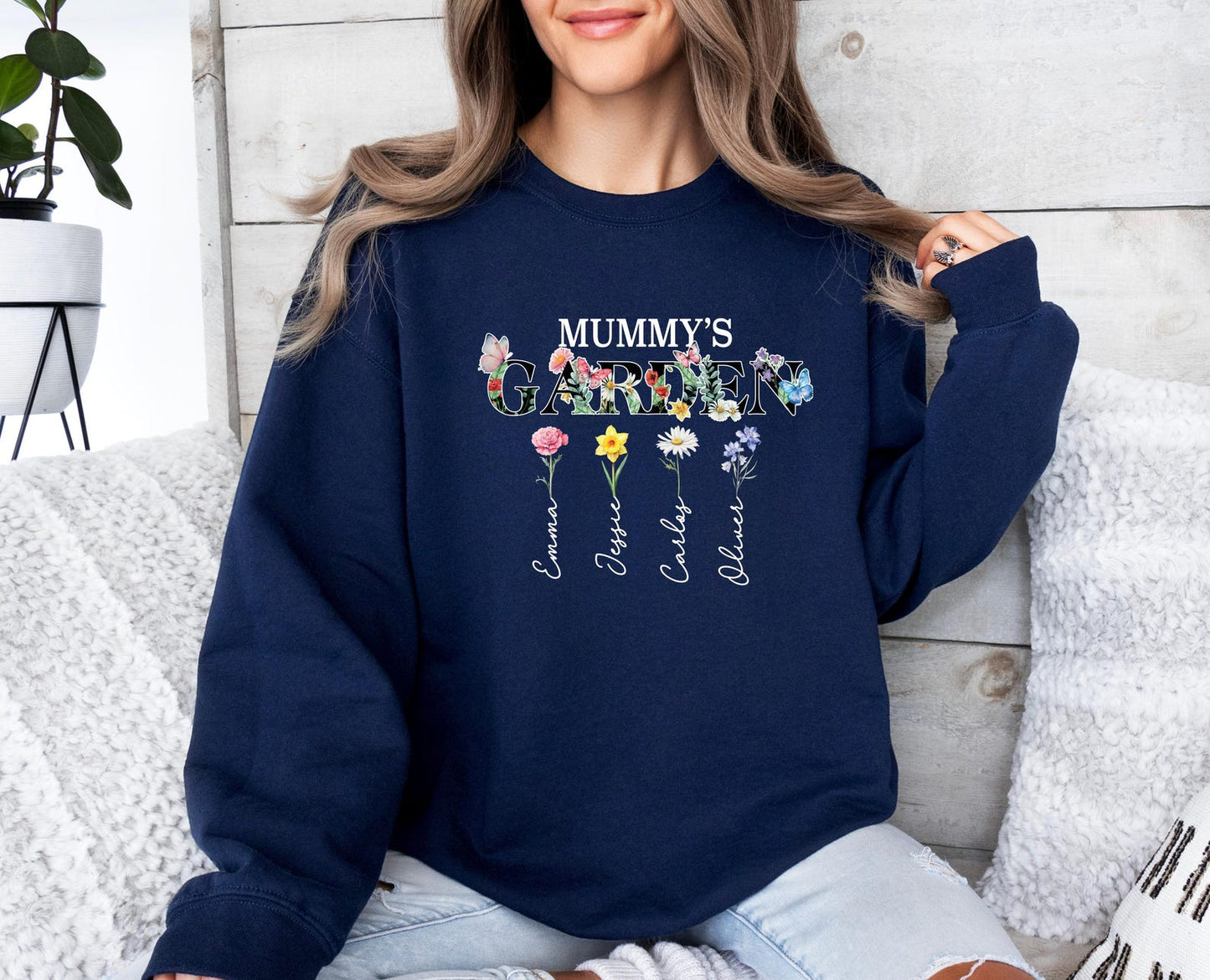 Grandma's Garden Sweatshirt – Custom Name & Birth Flower Design