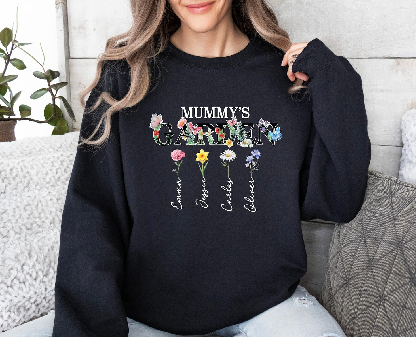 Grandma's Garden Sweatshirt – Custom Name & Birth Flower Design