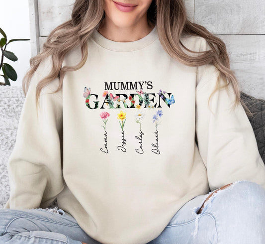 Grandma's Garden Sweatshirt – Custom Name & Birth Flower Design