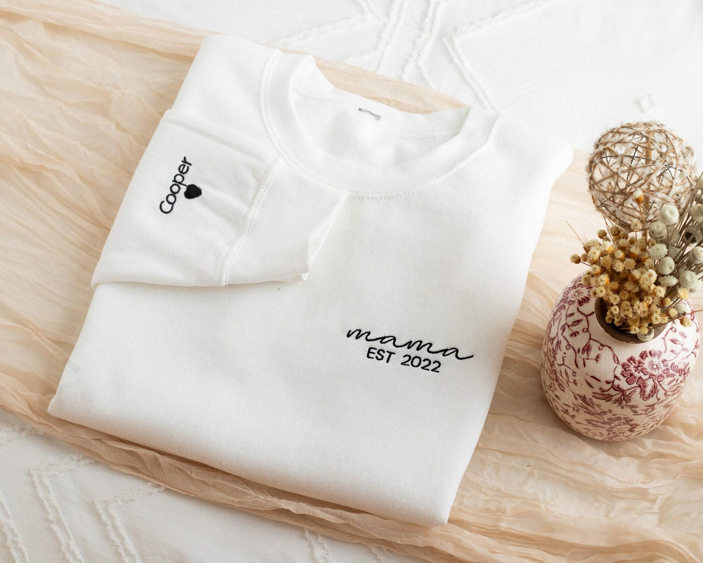 Embroidered Custom Dad Sweatshirt, Custom Mom Sweatshirt, Custom Mom and Dad Sweatshirt, Embroidered Matching Mom and Dad Sweatshirts
