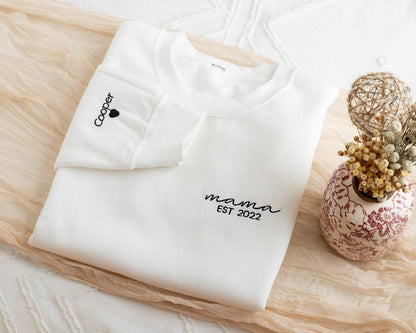 Embroidered Custom Dad Sweatshirt, Custom Mom Sweatshirt, Custom Mom and Dad Sweatshirt, Embroidered Matching Mom and Dad Sweatshirts