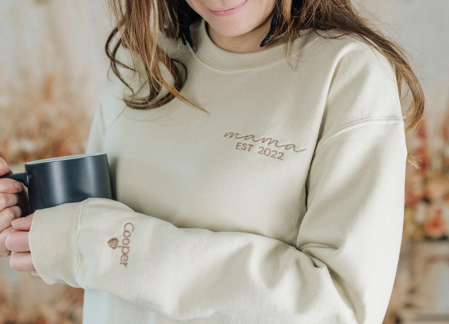 Embroidered Custom Dad Sweatshirt, Custom Mom Sweatshirt, Custom Mom and Dad Sweatshirt,Matching Mom and Dad Sweatshirts
