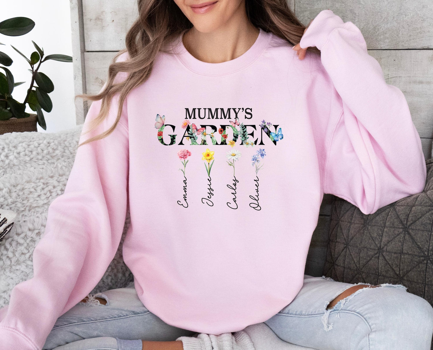 Grandma's Garden Sweatshirt – Custom Name & Birth Flower Design