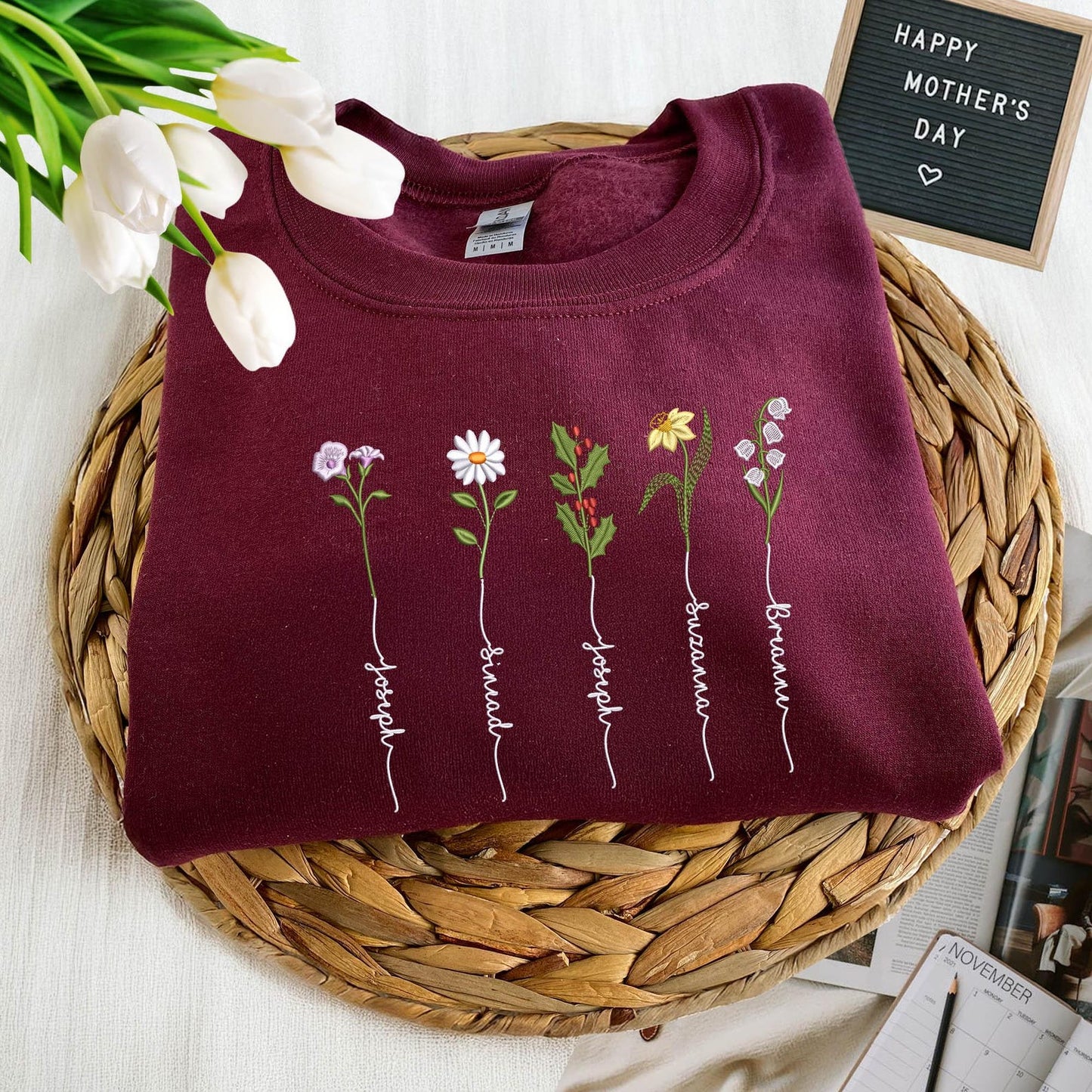 Custom Family Birth Flower Sweatshirt – Thoughtful Gift for Mom or Nana
