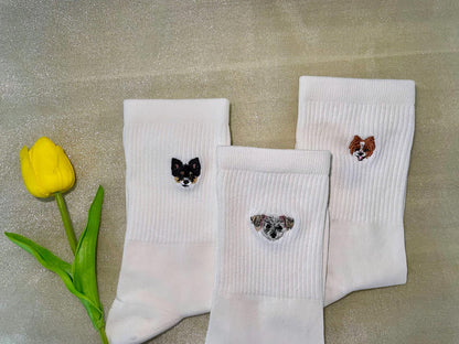 Custom Embroidered Socks - Personalized Pet Photo Socks