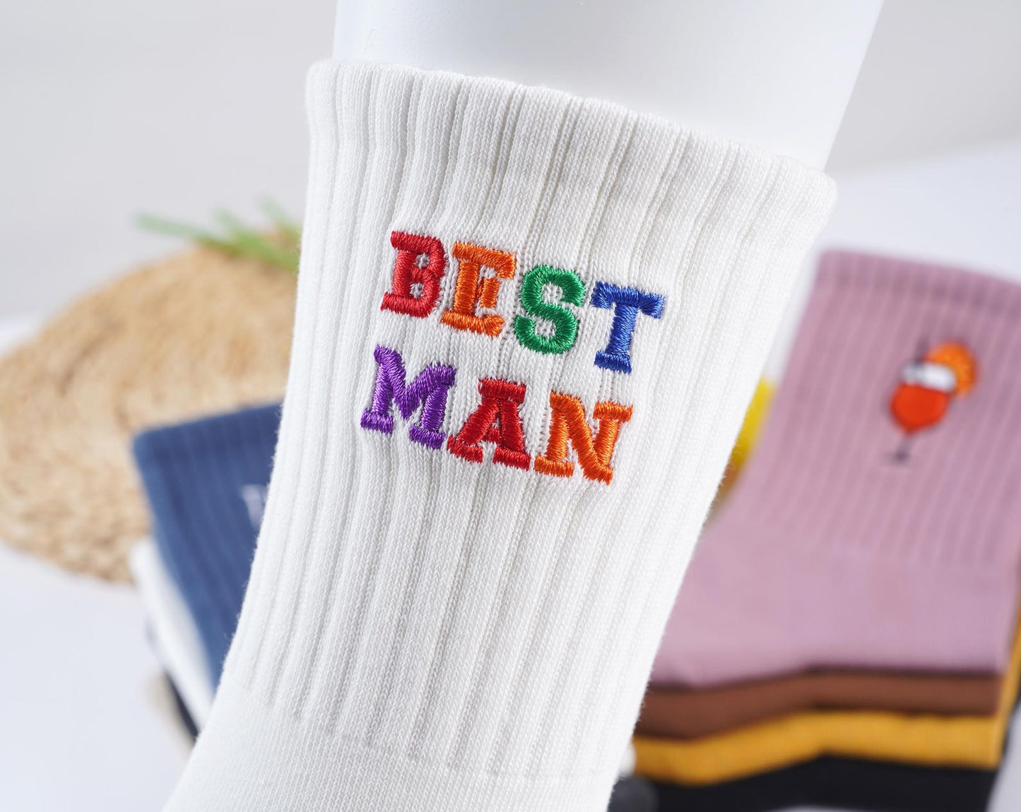 Custom Vintage socks ,Embroidered Socks. Unisex Cotton Socks With Personalized Text Logo,Mom Dad Socks, Party Favors Gift, Family Gift.
