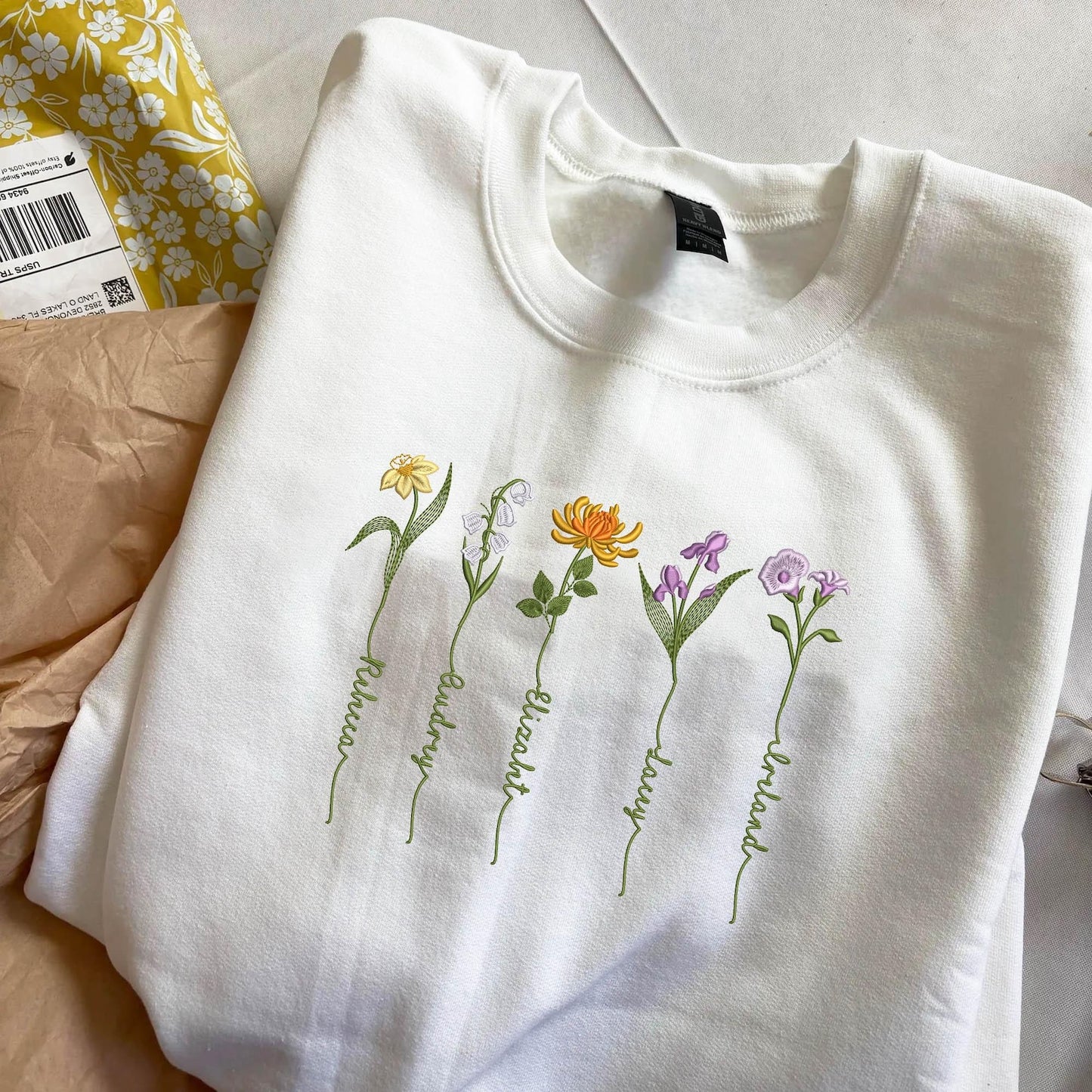 Custom Family Birth Flower Sweatshirt – Thoughtful Gift for Mom or Nana