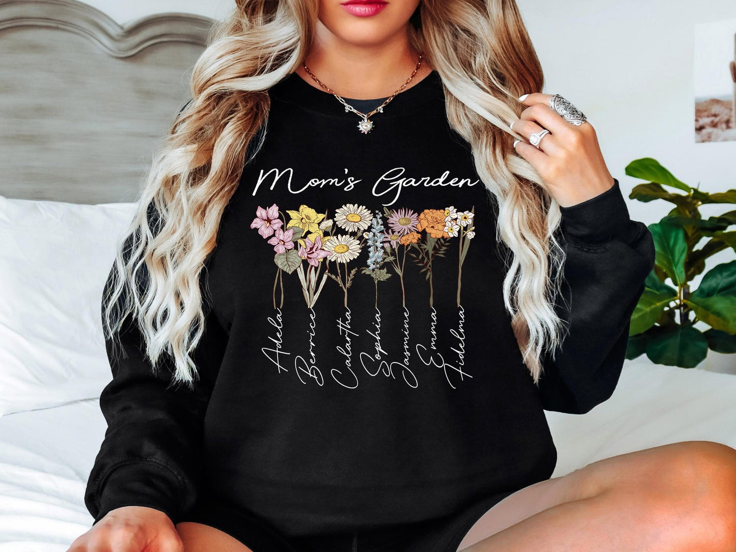 Mother's Day Sweatshirt – Custom Birth Flower & Name for Grandma