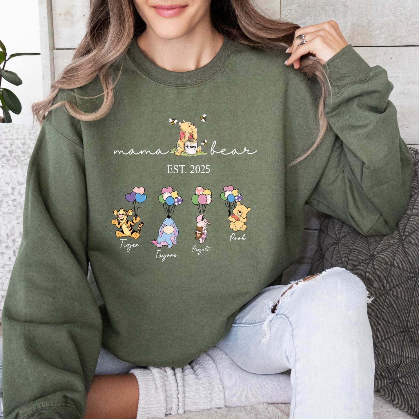 Personalized Grandma Bear Sweatshirt - Custom Names on Sleeve
