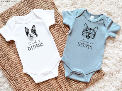 Custom Pet Photo Personalized Baby Bodysuits with Custom Name Printing