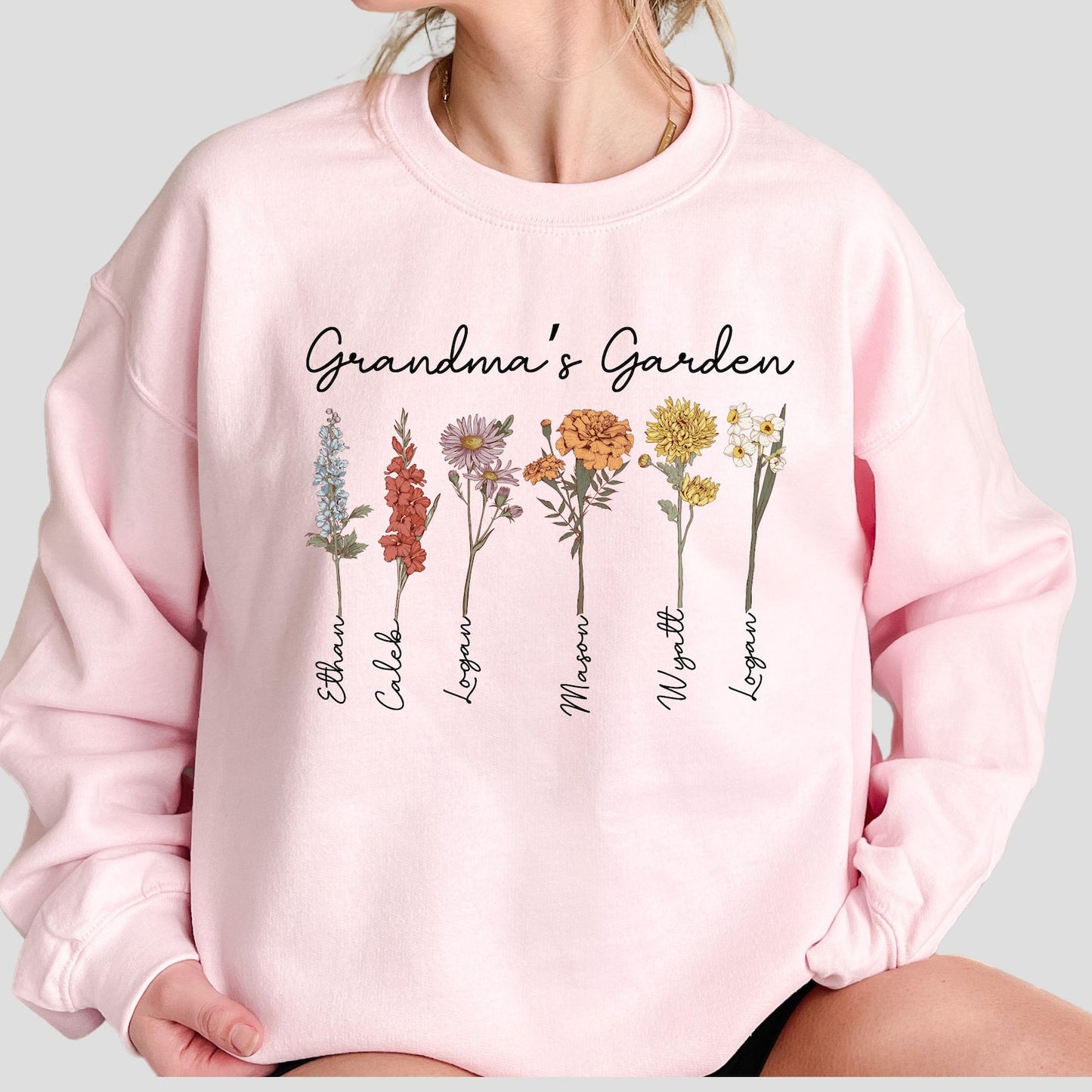Custom Name Flower Sweatshirt – Unique Mother's Day Gift Idea
