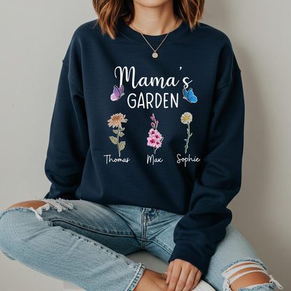 Handmade Birth Flower Sweatshirt – Unique Floral Gift for Moms & Grandmas