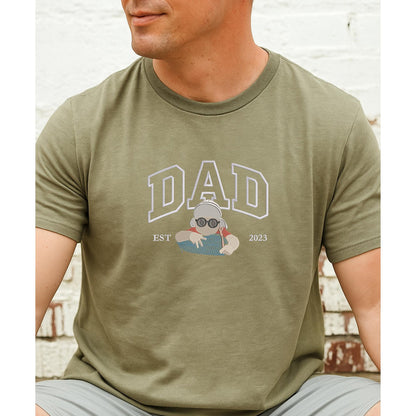 Personalized Embroidered Dad Sweater With Photo | Father's Day or Birthday Gift for Dad | Personalized Father Son Hoodie | Portrait Shirt