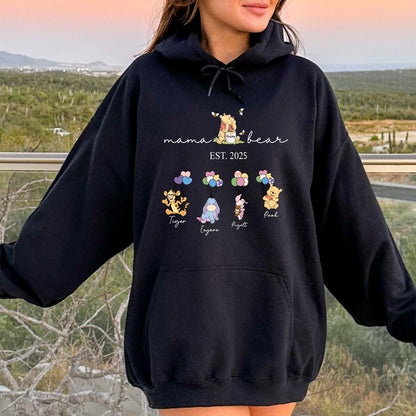 Personalized Grandma Bear Sweatshirt - Custom Names on Sleeve