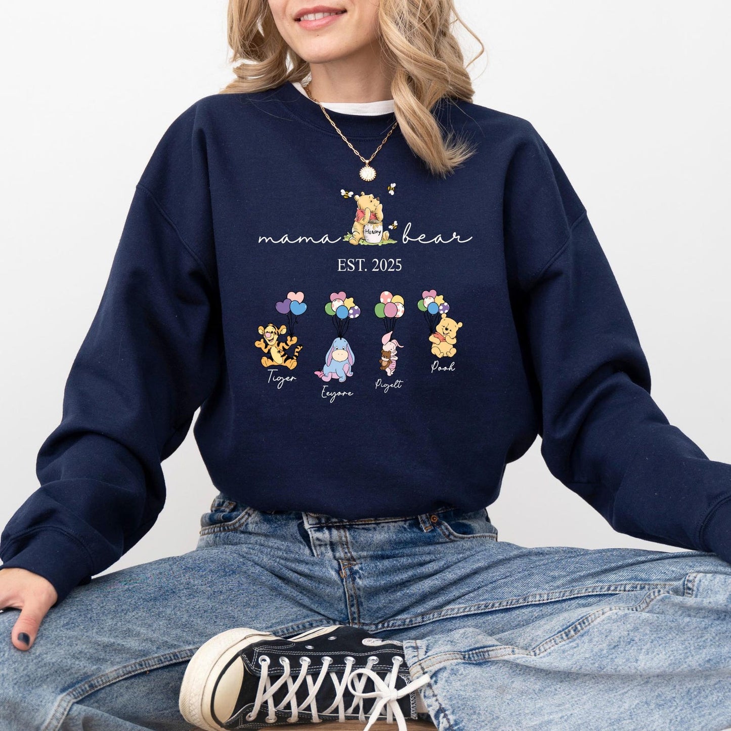 Personalized Grandma Bear Sweatshirt - Custom Names on Sleeve