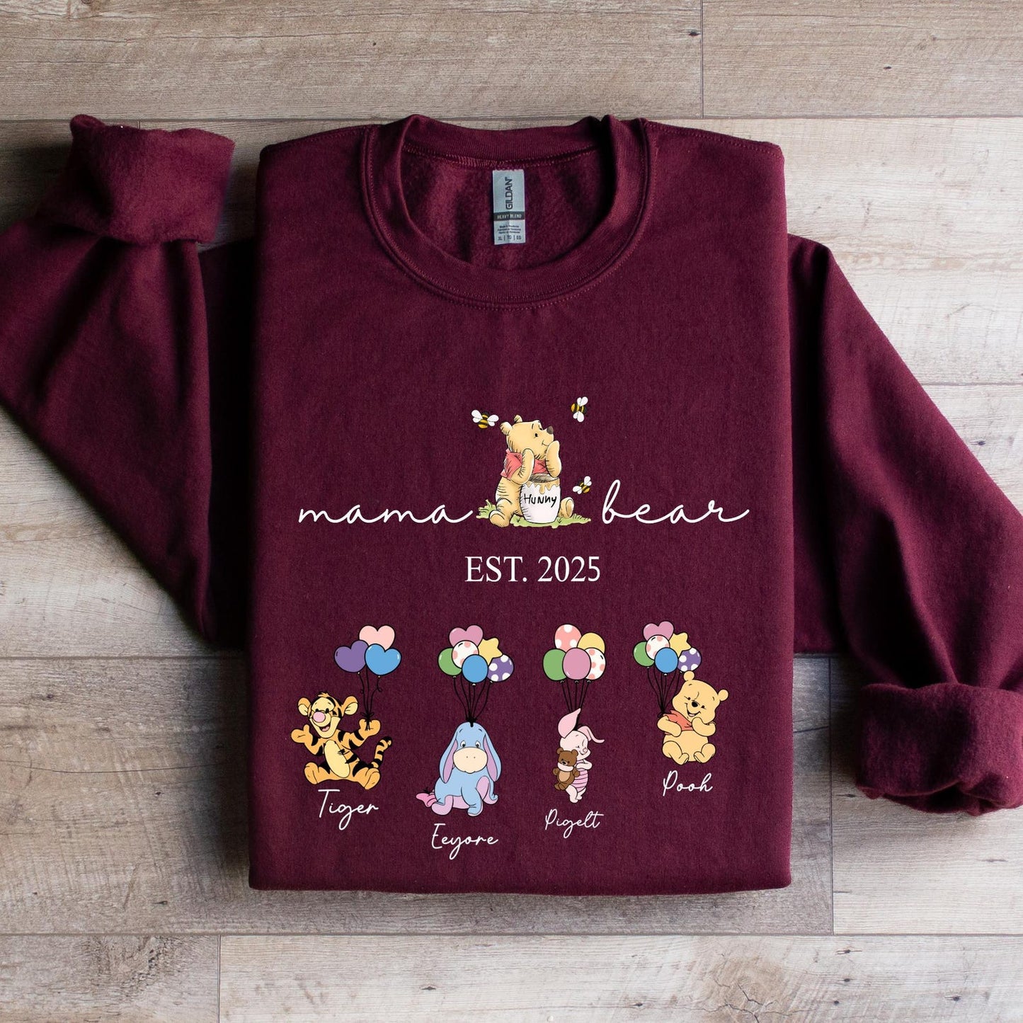 Personalized Grandma Bear Sweatshirt - Custom Names on Sleeve