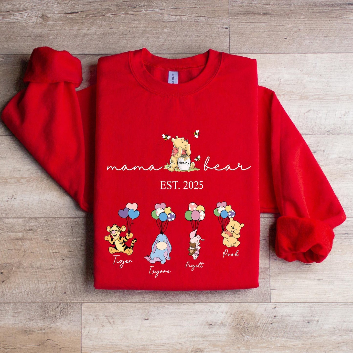 Personalized Grandma Bear Sweatshirt - Custom Names on Sleeve