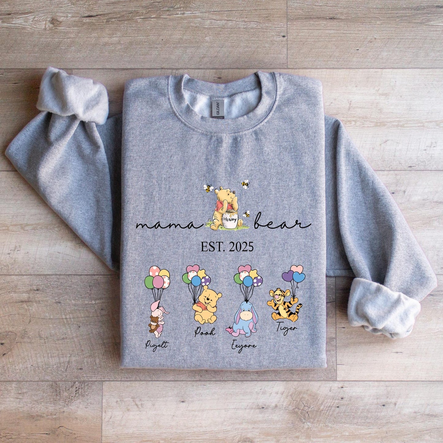Personalized Grandma Bear Sweatshirt - Custom Names on Sleeve
