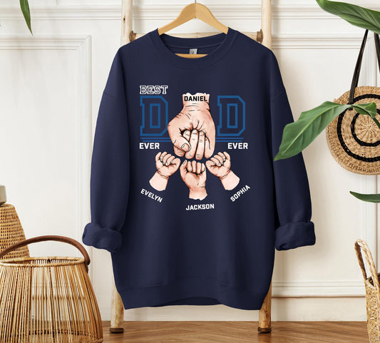 Printed Fist Bump Dad Sweatshirt – Father's Day Keepsake Gift