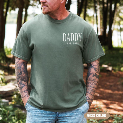 Daddy Est Shirt, Daddy Pocket Tee, Fathers Day Gifts from Kids, Birthday Gift for Daddy, New Daddy Birthday Tee, Father's Day Shirt Gift
