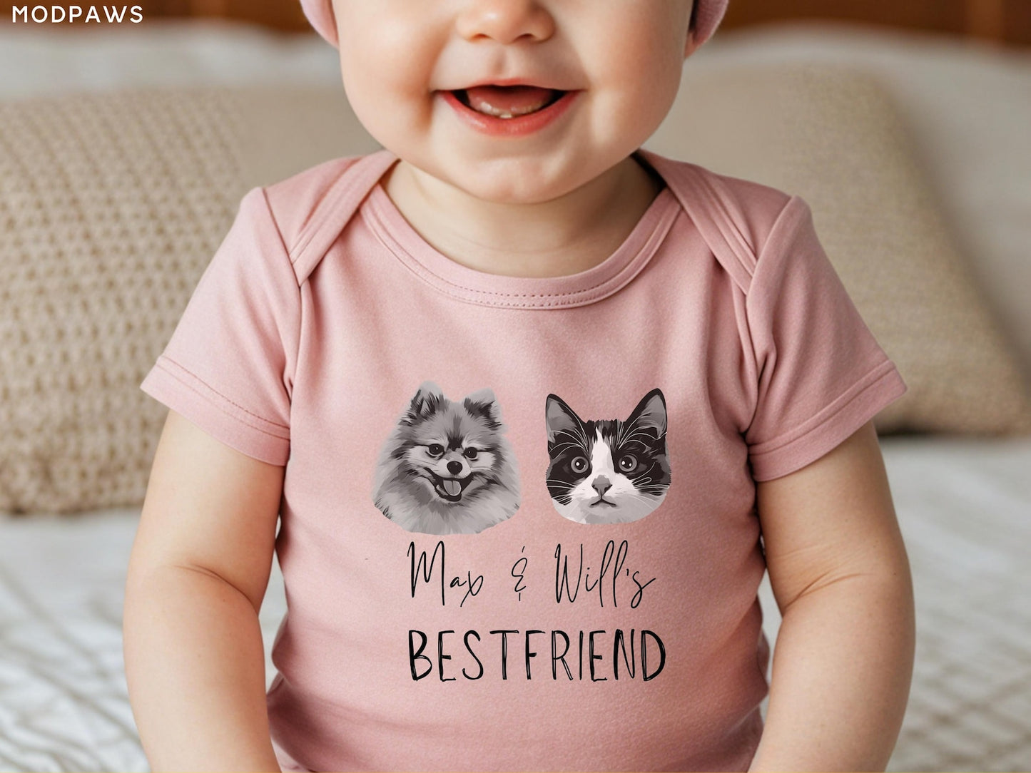 Custom Pet Photo Personalized Baby Bodysuits with Custom Name Printing
