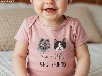 Custom Pet Photo Personalized Baby Bodysuits with Custom Name Printing
