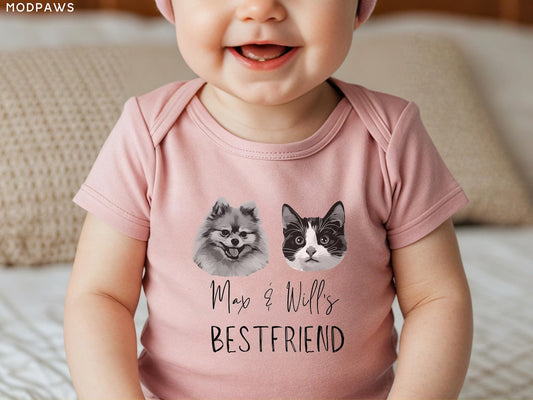 Custom Pet Photo Personalized Baby Bodysuits with Custom Name Printing
