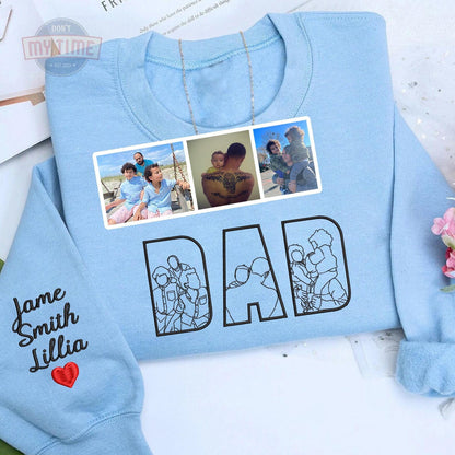 Personalized Dad T-Shirt with Embroidered Photo – Unique Father’s Day Gift
