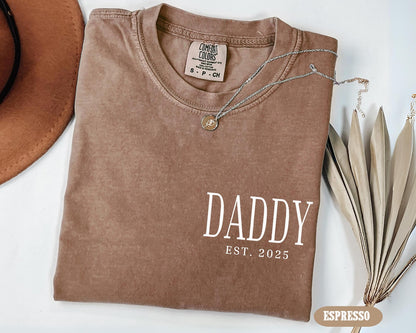 Daddy Est Shirt, Daddy Pocket Tee, Fathers Day Gifts from Kids, Birthday Gift for Daddy, New Daddy Birthday Tee, Father's Day Shirt Gift