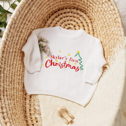 Design Your Baby's First Christmas Sweater - Custom Name Personalized Holiday Gift