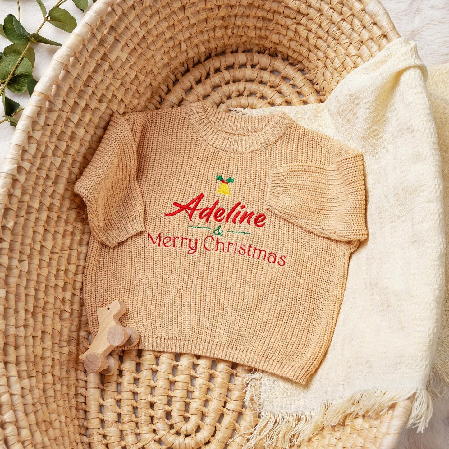 Design Your Baby's First Christmas Sweater - Custom Name Personalized Holiday Gift