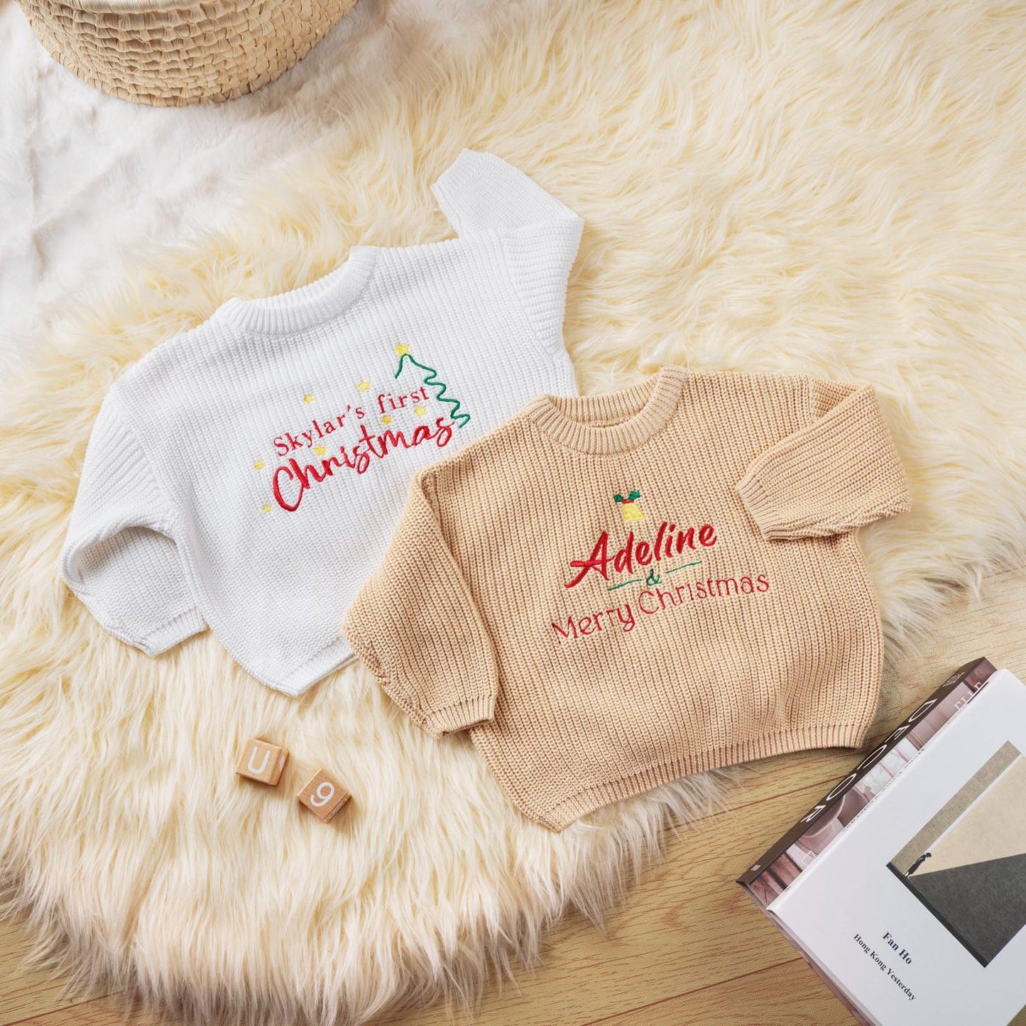 Design Your Baby's First Christmas Sweater - Custom Name Personalized Holiday Gift