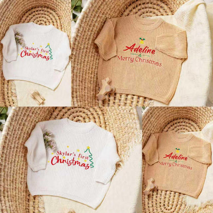 Design Your Baby's First Christmas Sweater - Custom Name Personalized Holiday Gift