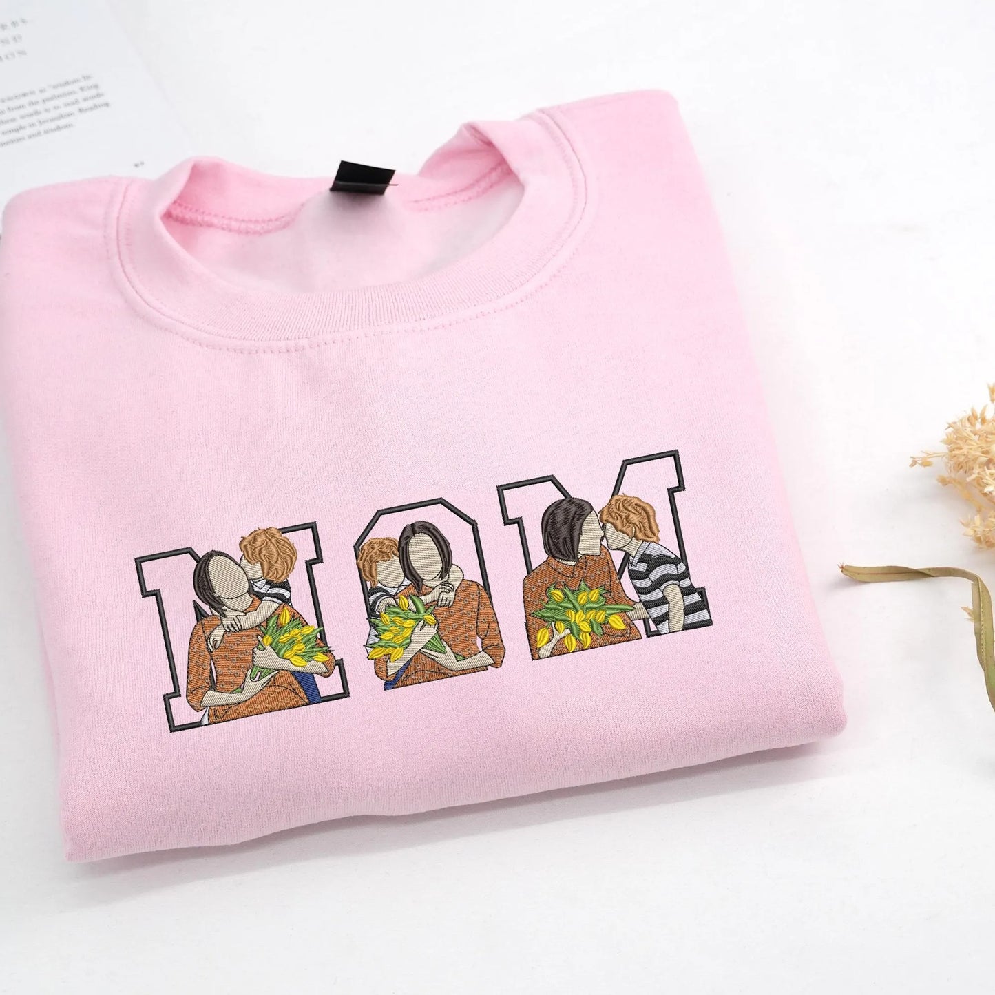 Mom's Custom Photo Embroidery Hoodie – Best Mother's Day Gift Ever, Personalized with Love