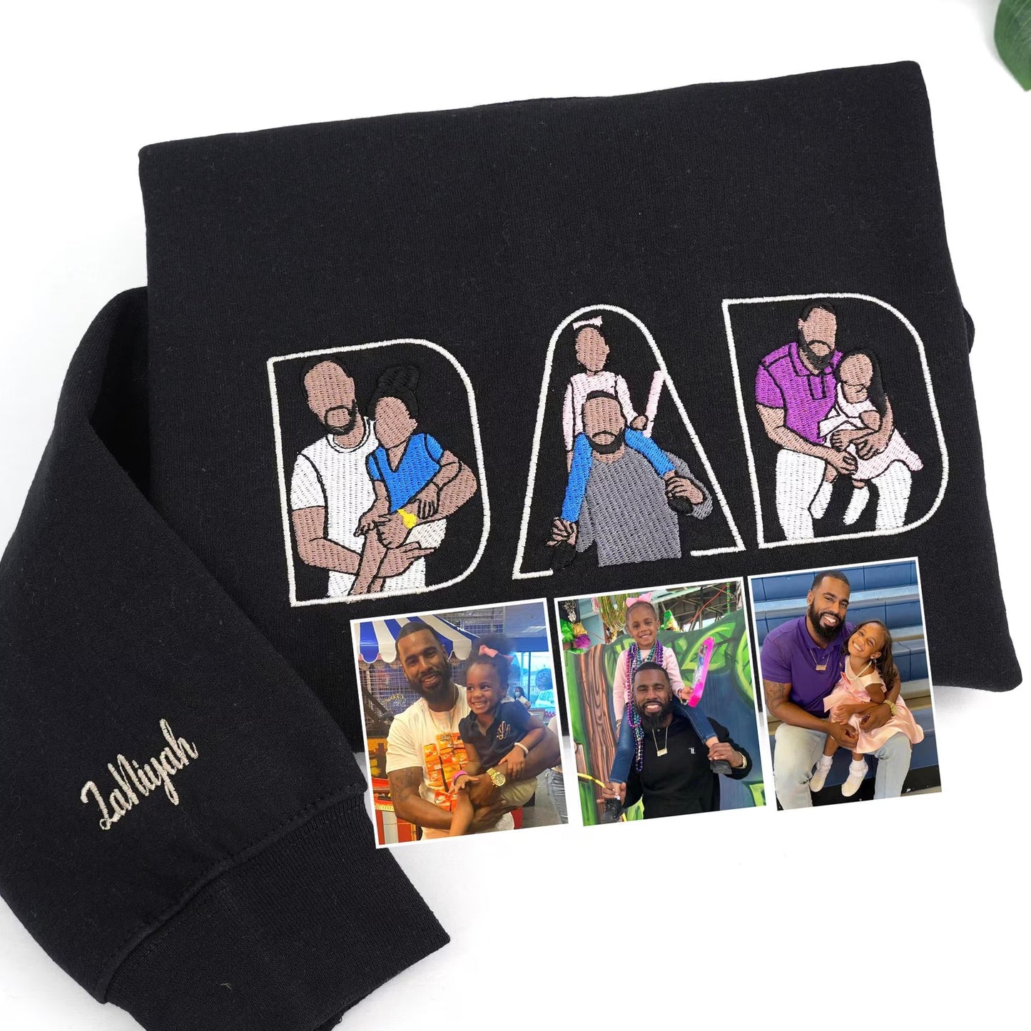 Personalized Father's Day Crewneck | Custom Face Embroidery, Unique Gift for Grandpa Too