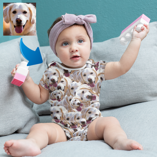 Custom Photo Baby Bodysuit Funny Mash Dog Face Gift For Dog Lovers