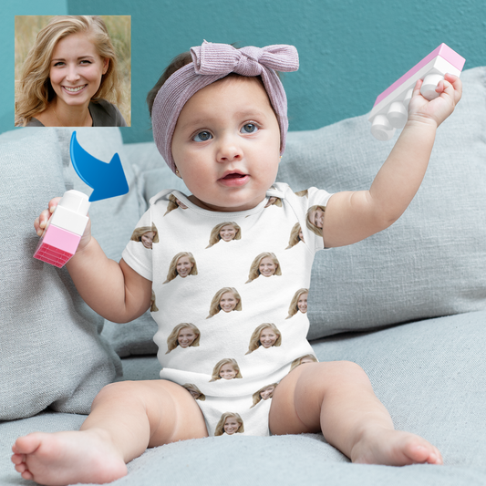 Custom Photo Baby Bodysuit My Loved One's Face Mother's Day Gifts