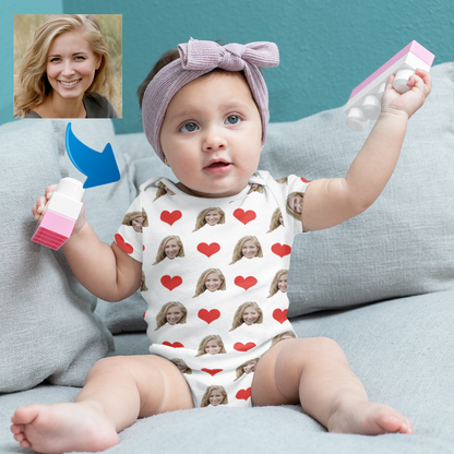 Custom Photo Baby Bodysuit Heart My Loved One's Face