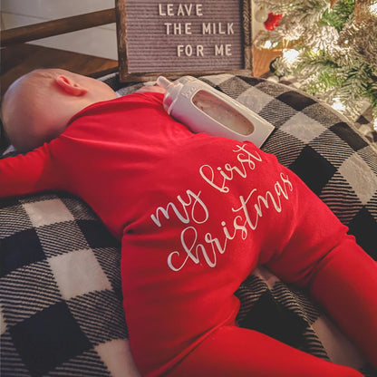 Baby's First Christmas Keepsake Romper - Personalized Soft Long Sleeve Bodysuit